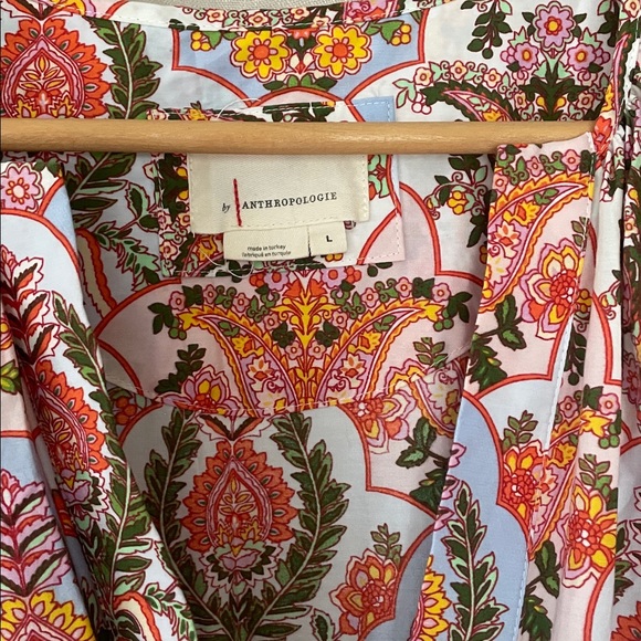 Anthropologie Coral, White & Green Paisley Somerset Maxi Dress - Picture 3 of 4